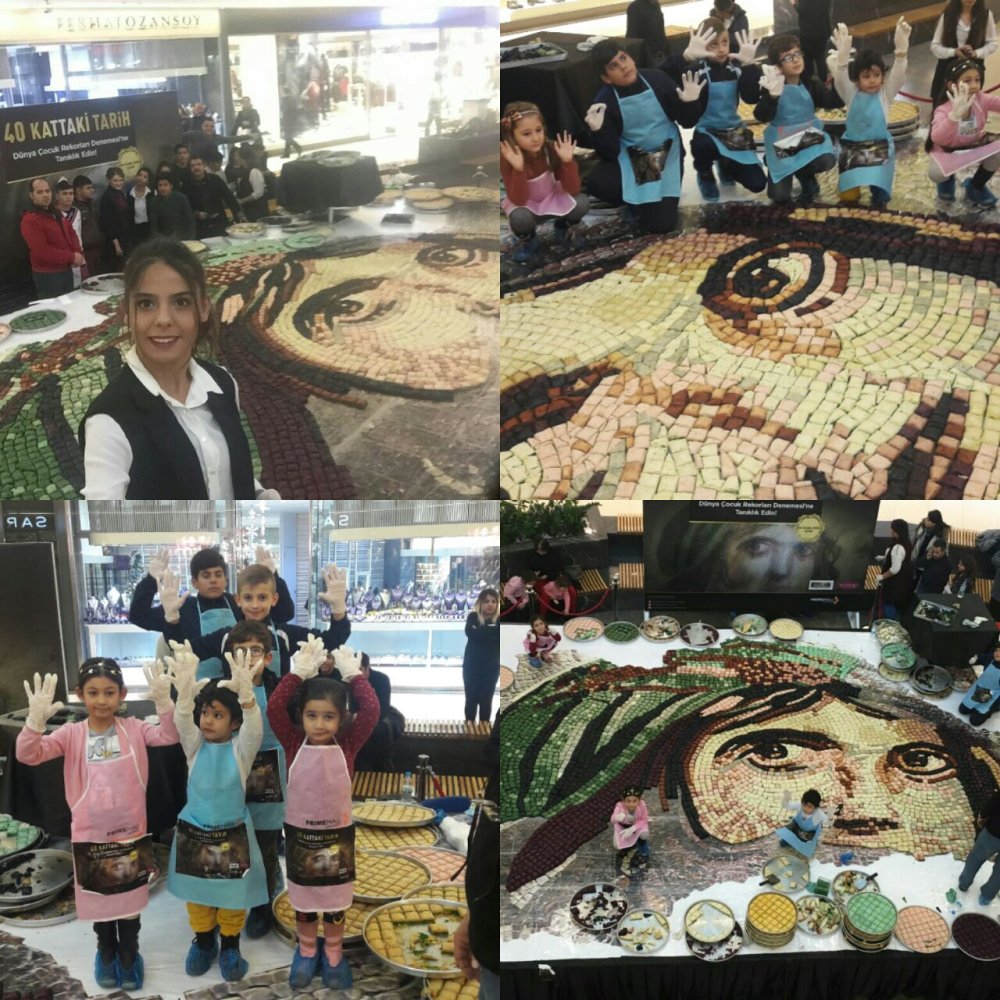 The largest mosaic of baklava made by children
